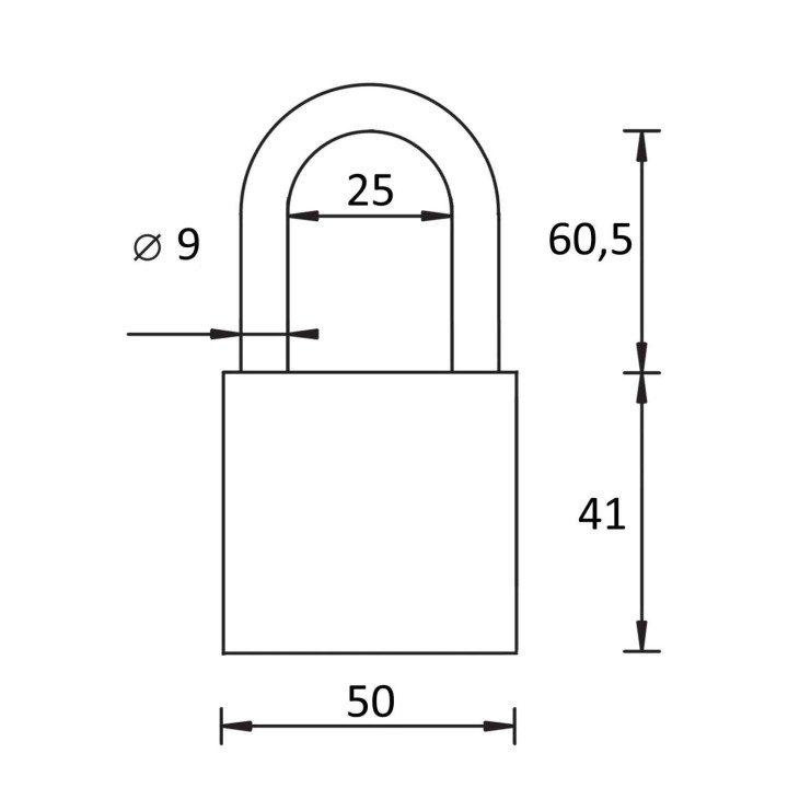 kłódka Yale Y111B/50/160/1/B żeliwna z przedłużonym pałąkiem, czarna