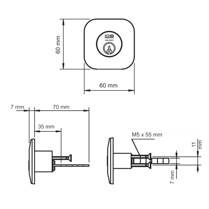 wkładka Lob WT23 RIM chrom do zamka CYKLOP XT (TG610)