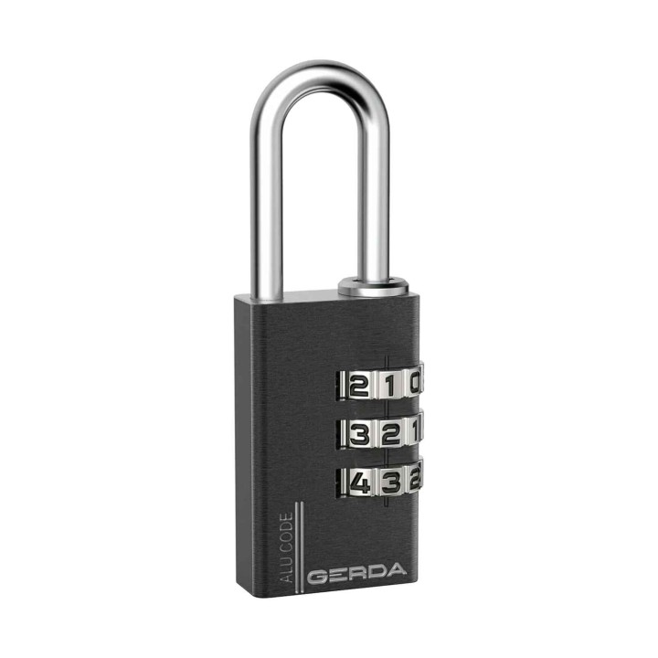 kłódka Gerda Alu Code KAS S30 BLACK, szyfrowa, czarna