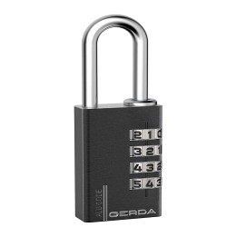 kłódka Gerda Alu Code KAS S40 BLACK, szyfrowa, czarna