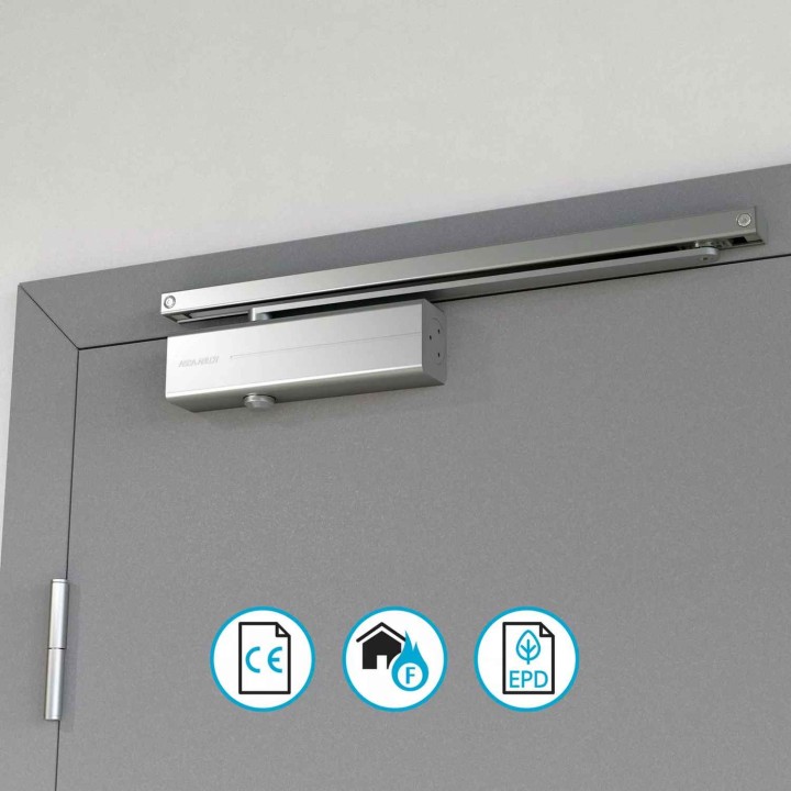 samozamykacz Assa Abloy DC135 z szyną ślizgową srebrny