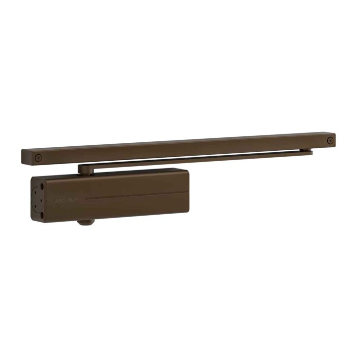 samozamykacz Assa Abloy DC135 z szyną ślizgową brązowy RAL 8014