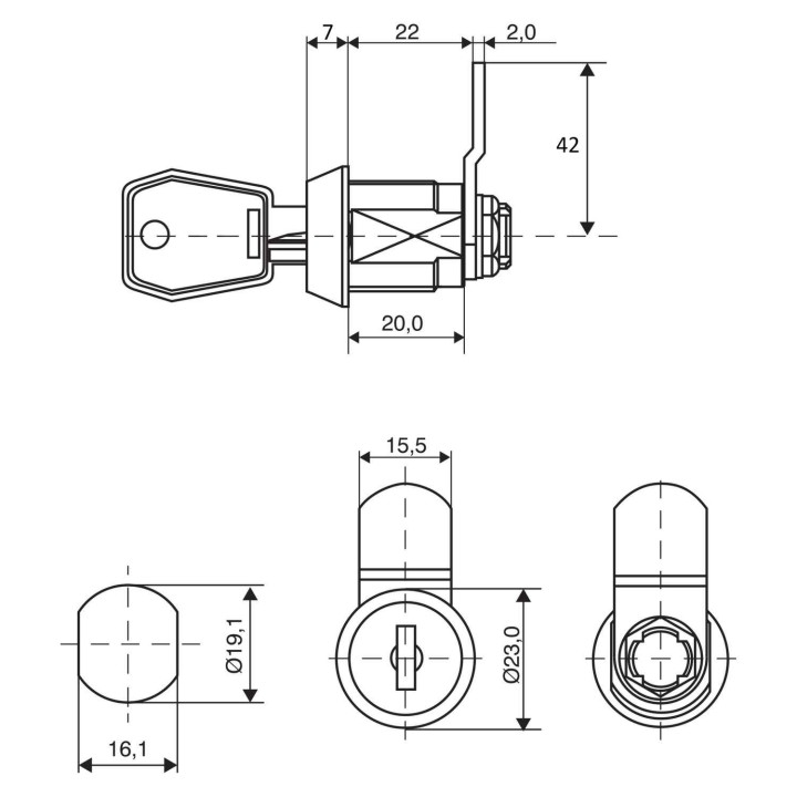 zamek KELOP X18B-22 master key