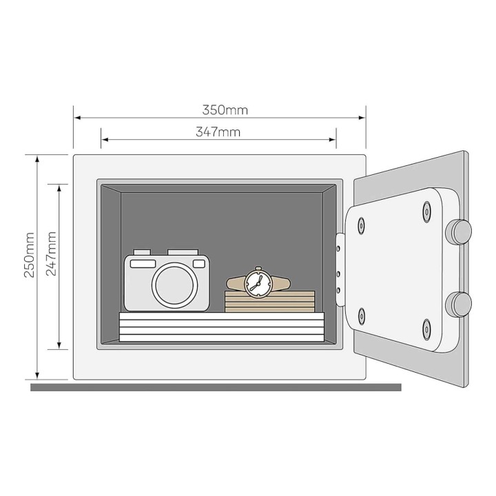 sejf Yale YSG/250/DB2, zamek elektroniczny na kod szyfrowy, 2 klucze