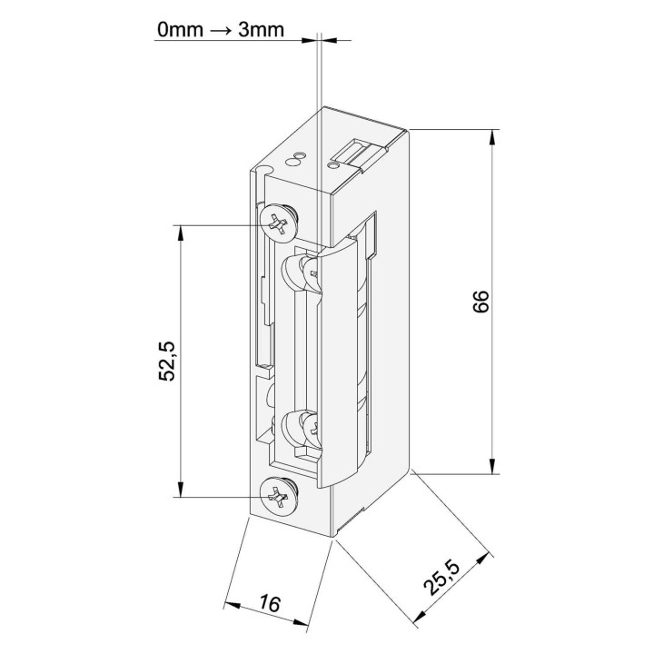 elektrozaczep Yale YB18-12-M_PROFI wymiary