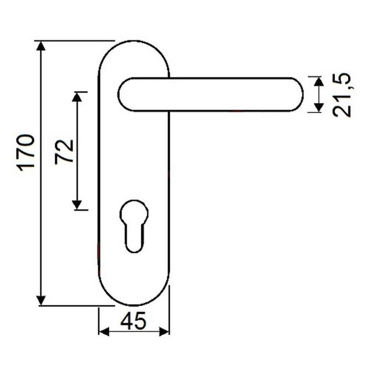 klamka Assa Abloy AHW300UUPZ/9/PB wymiary