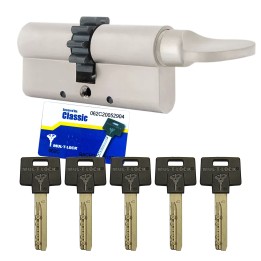 wkładka Mul-T-Lock Classic BW z gałką i zębatką, satyna