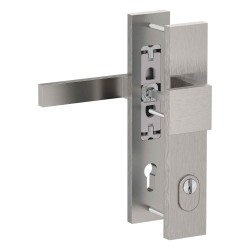 klamko - pochwyt Medos Dublin 72 RC3 F6 inox z osłoną przed przewierceniem