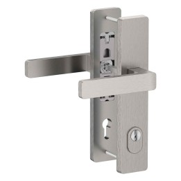 klamka Medos Warsaw 72 RC3 F6 inox z osłoną przed przewierceniem