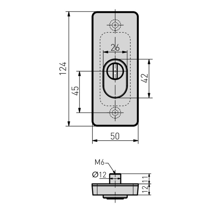 szyld Medos Warsaw RC3 z osłoną przed przewierceniem wymiary