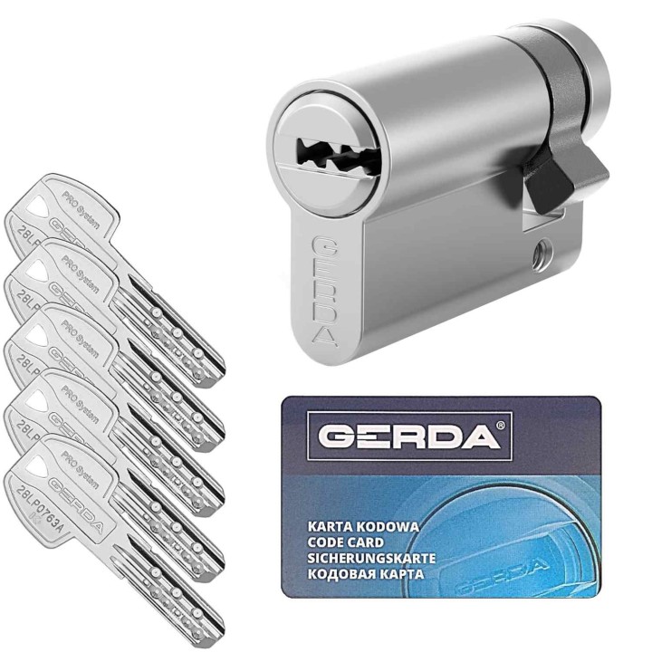 wkładka Gerda Pro System X 30/10U ustawny zabierak nikiel