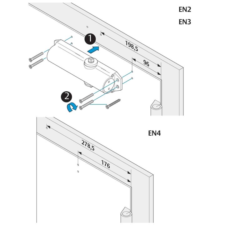 samozamykacz Assa Abloy DC120 z ramieniem srebrny