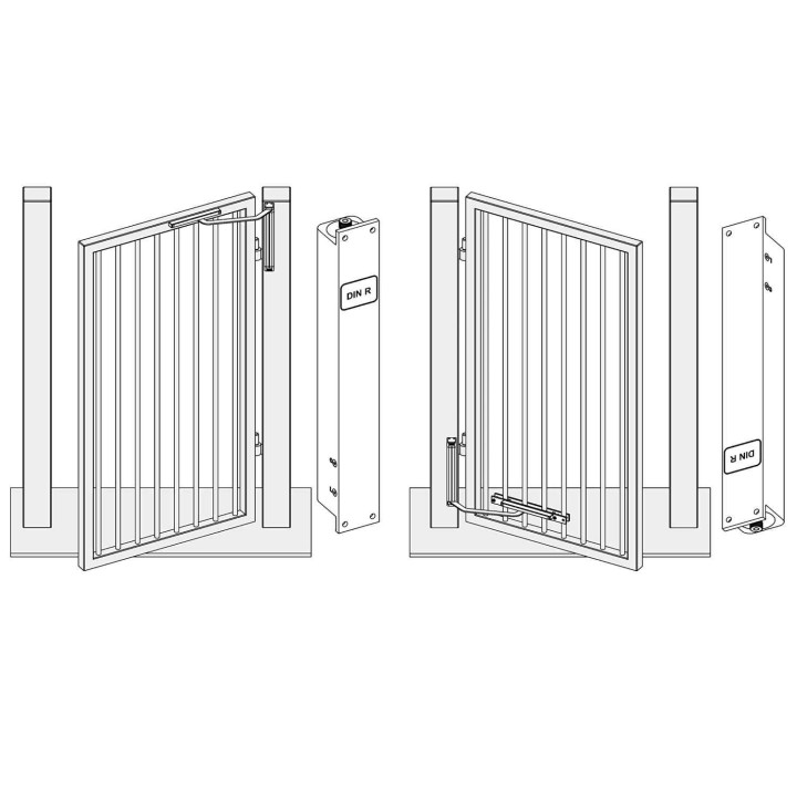 samozamykacz do furtki Assa Abloy DC630G-R z szyną srebrny