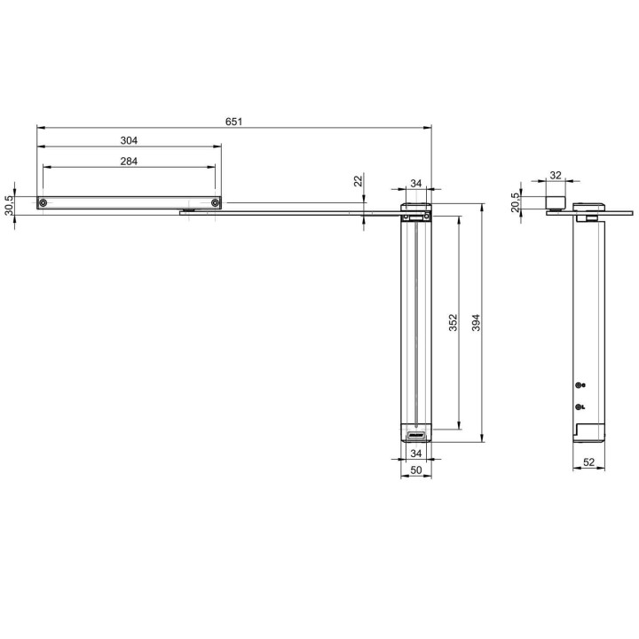 samozamykacz do furtki Assa Abloy DC630G-R z szyną srebrny