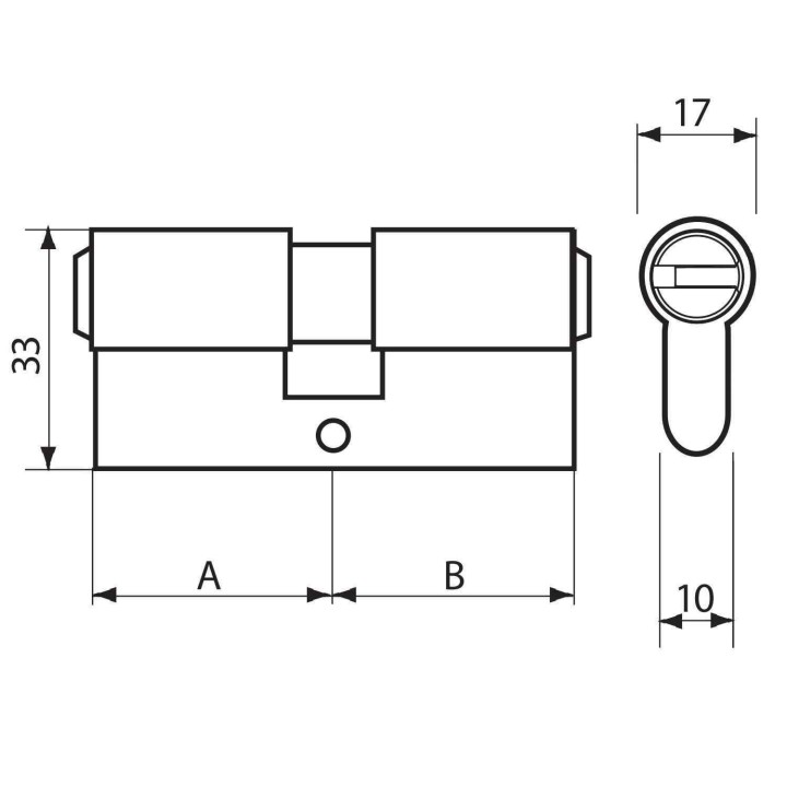 wkładka Mul-T-Lock Classic BW 40/55G z gałką satyna