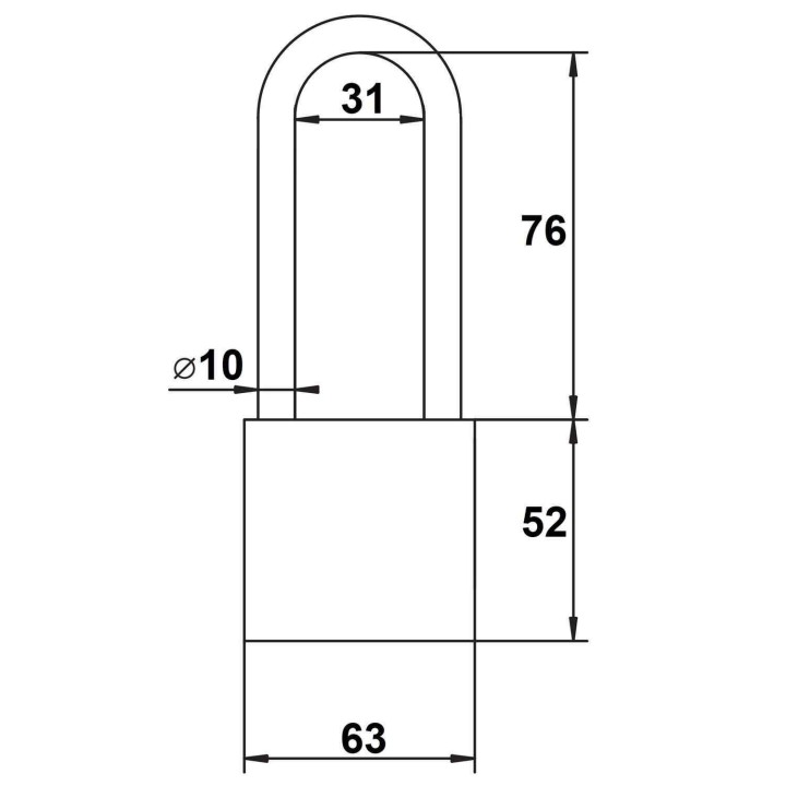 kłódka Lob KSS61 przedłużony pałąk