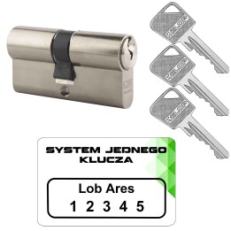 wkładka Lob Ares 30/50 nikiel system jednego klucza