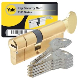 wkładka Yale 2100 30/35G z gałką mosiądz