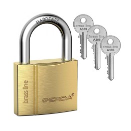 kłódka Gerda Brass Line KMZ S30 - S3010A system jednego klucza A305