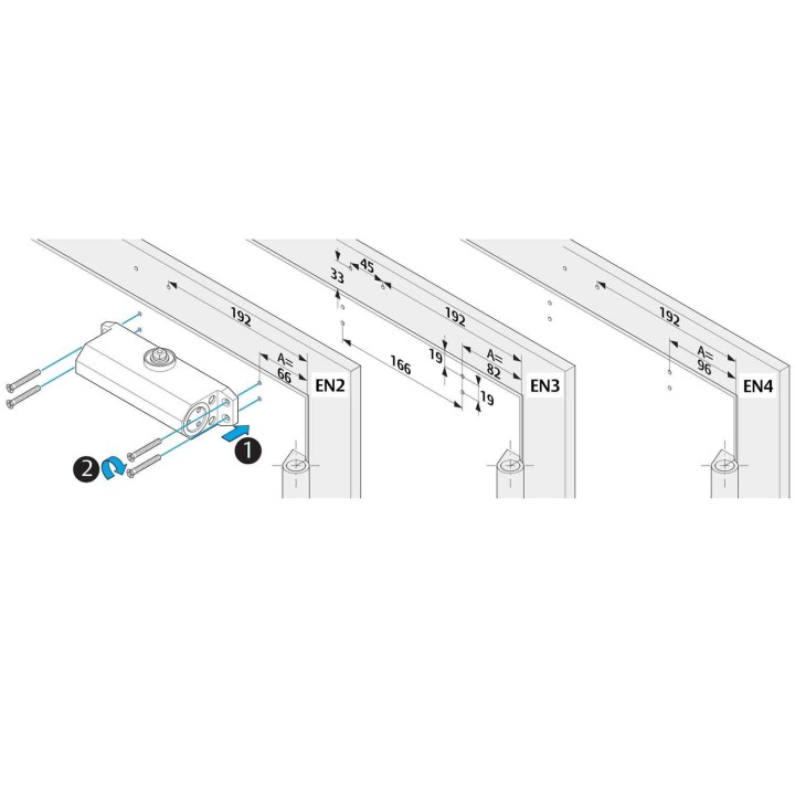 samozamykacz Assa Abloy DC110 montaż