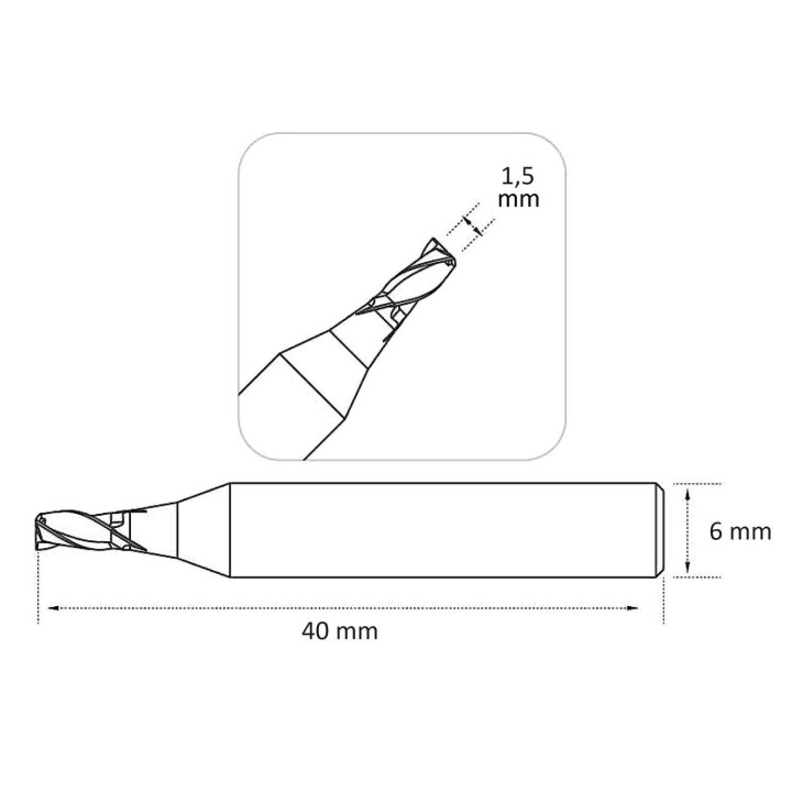 frez Raise BW6015B WIDIA 1,5 mm wymiary