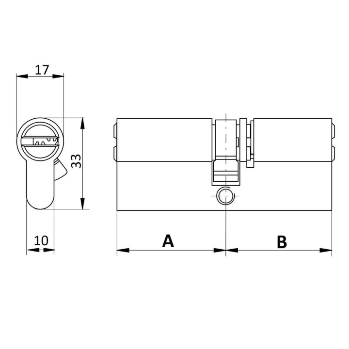 wkładka Mul-T-Lock MTL600 35/35G z gałką nikiel