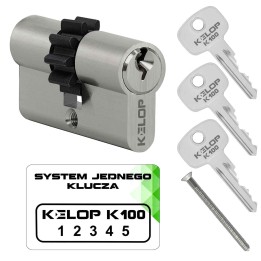 wkładka KELOP K100 z zębatką nikiel system jednego klucza