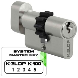 wkładka KELOP K100 z gałką i zębatką nikiel system master key